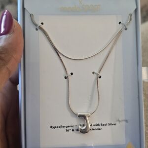 Unwritten Silver Initial Letter J Name Necklace New